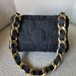 CHANEL Handbag 22S Black Denim CC Quilted Funky Town Flap - Redeluxe