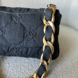 CHANEL Handbag 22S Black Denim CC Quilted Funky Town Flap - Redeluxe