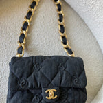 CHANEL Handbag 22S Black Denim CC Quilted Funky Town Flap - Redeluxe