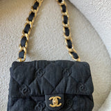 CHANEL Handbag 22S Black Denim CC Quilted Funky Town Flap - Redeluxe