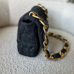 CHANEL Handbag 22S Black Denim CC Quilted Funky Town Flap - Redeluxe