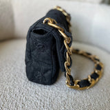 CHANEL Handbag 22S Black Denim CC Quilted Funky Town Flap - Redeluxe