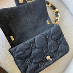 CHANEL Handbag 22S Black Denim CC Quilted Funky Town Flap - Redeluxe
