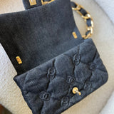 CHANEL Handbag 22S Black Denim CC Quilted Funky Town Flap - Redeluxe