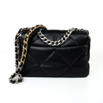 CHANEL Handbag 22S Black Lambskin Quilted 19 Flap Small Mixed Reverse Hardware - Redeluxe