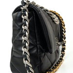 CHANEL Handbag 22S Black Lambskin Quilted 19 Flap Small Mixed Reverse Hardware - Redeluxe