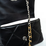CHANEL Handbag 22S Black Lambskin Quilted 19 Flap Small Mixed Reverse Hardware - Redeluxe