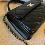 CHANEL Handbag 22S Black Lambskin Quilted Trendy CC Small LGHW - Redeluxe