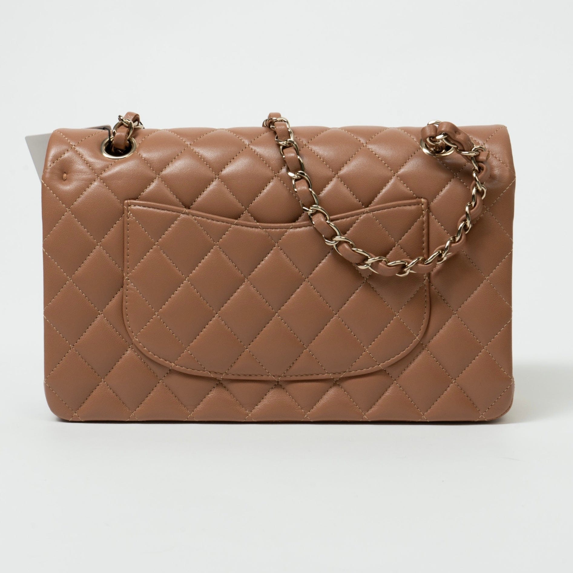 CHANEL Handbag 22S Caramel Lambskin Quilted Classic Flap Medium LGHW - Redeluxe