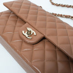 CHANEL Handbag 22S Caramel Lambskin Quilted Classic Flap Medium LGHW - Redeluxe