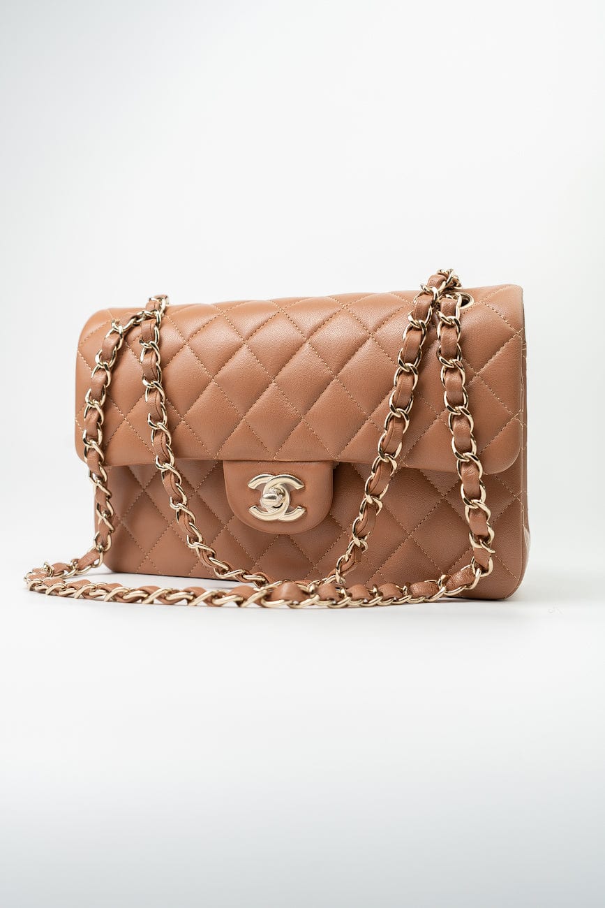 Buy CHANEL 22S Caramel Lambskin Quilted Classic Flap Small