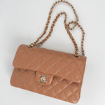 CHANEL Handbag 22S Caramel Lambskin Quilted Classic Flap Small LGHW - Redeluxe