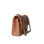CHANEL Handbag 22S Caramel Lambskin Quilted Medium Classic Flap Light Gold Hardware - Redeluxe
