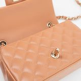 CHANEL Handbag 22S Caramel Mini Rectangular Lambskin Quilted LGHW - Redeluxe