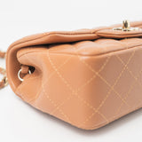 CHANEL Handbag 22S Caramel Mini Rectangular Lambskin Quilted LGHW - Redeluxe