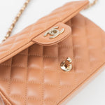 CHANEL Handbag 22S Caramel Mini Rectangular Lambskin Quilted LGHW - Redeluxe