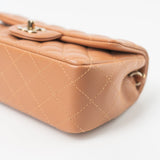 CHANEL Handbag 22S Caramel Mini Rectangular Lambskin Quilted LGHW - Redeluxe