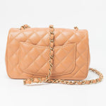 CHANEL Handbag 22S Caramel Mini Rectangular Lambskin Quilted LGHW - Redeluxe