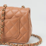 CHANEL Handbag 22S Caramel Mini Rectangular Lambskin Quilted LGHW - Redeluxe