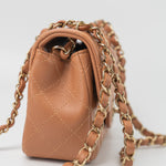 CHANEL Handbag 22S Caramel Mini Rectangular Lambskin Quilted LGHW - Redeluxe