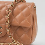 CHANEL Handbag 22S Caramel Mini Rectangular Lambskin Quilted LGHW - Redeluxe