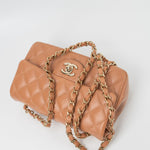 CHANEL Handbag 22S Caramel Mini Rectangular Lambskin Quilted LGHW - Redeluxe