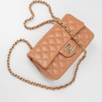 CHANEL Handbag 22S Caramel Mini Rectangular Lambskin Quilted LGHW - Redeluxe