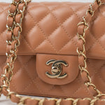 CHANEL Handbag 22S Caramel Mini Rectangular Lambskin Quilted LGHW - Redeluxe
