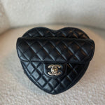 CHANEL Handbag 22S CC In Love Black Lambskin Quilted Large Heart Bag LGHW - Redeluxe