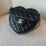 CHANEL Handbag 22S CC In Love Black Lambskin Quilted Large Heart Bag LGHW - Redeluxe