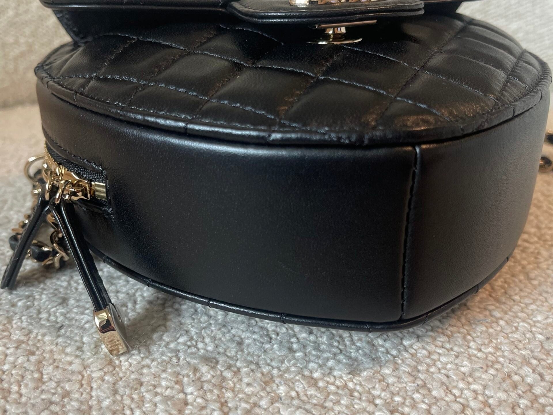 CHANEL Handbag 22S CC In Love Black Lambskin Quilted Large Heart Bag LGHW - Redeluxe