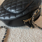CHANEL Handbag 22S CC In Love Black Lambskin Quilted Large Heart Bag LGHW - Redeluxe