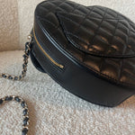 CHANEL Handbag 22S CC In Love Black Lambskin Quilted Large Heart Bag LGHW - Redeluxe