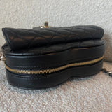 CHANEL Handbag 22S CC In Love Black Lambskin Quilted Large Heart Bag LGHW - Redeluxe