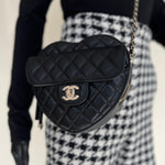 CHANEL Handbag 22S CC In Love Black Lambskin Quilted Large Heart Bag LGHW - Redeluxe