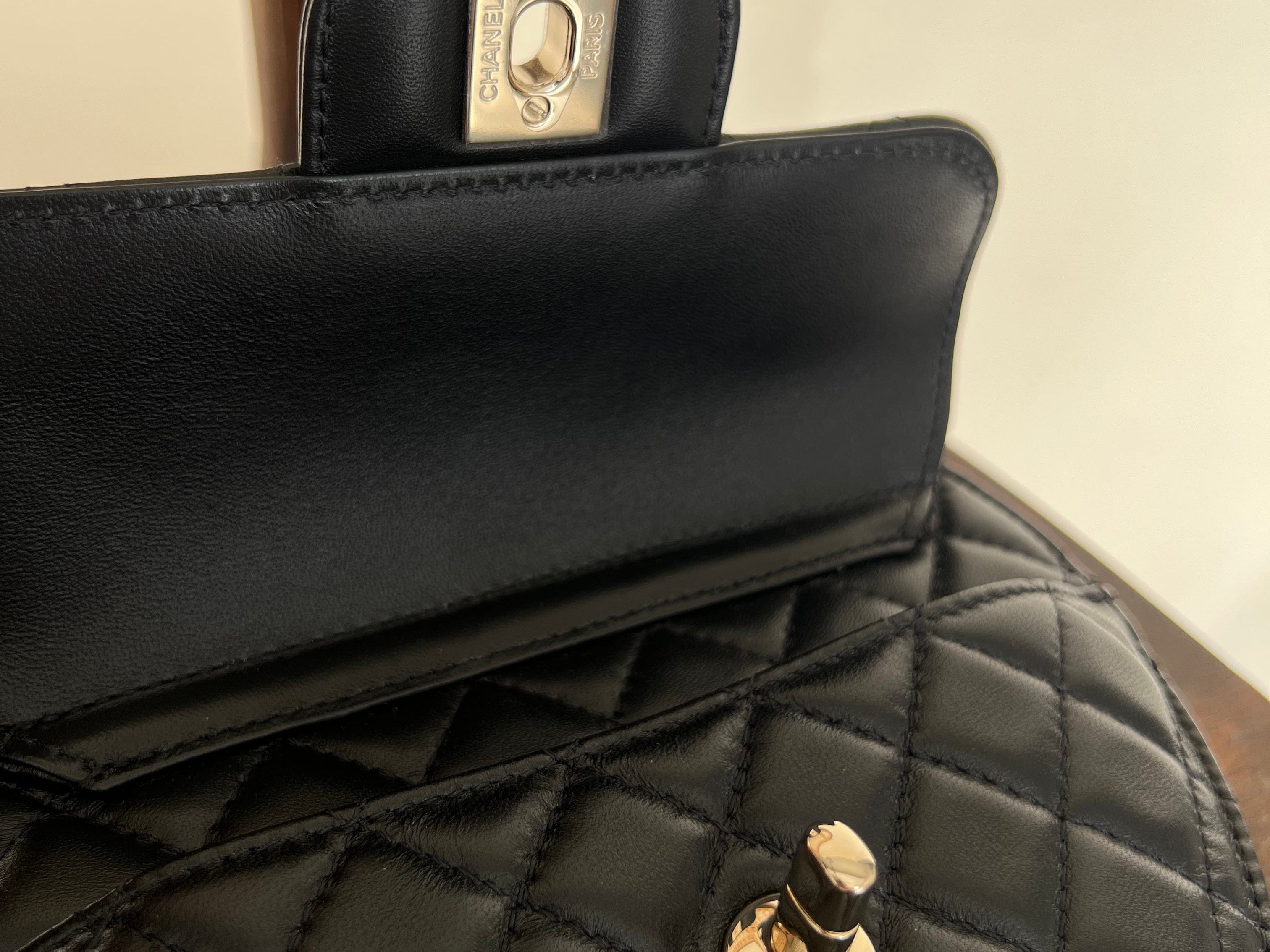 CHANEL Handbag 22S CC In Love Black Lambskin Quilted Large Heart Bag LGHW - Redeluxe