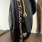 CHANEL Handbag 22S CC In Love Black Lambskin Quilted Large Heart Bag LGHW - Redeluxe