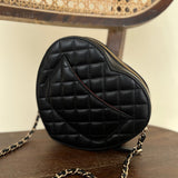 CHANEL Handbag 22S CC In Love Black Lambskin Quilted Large Heart Bag LGHW - Redeluxe