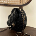 CHANEL Handbag 22S CC In Love Black Lambskin Quilted Large Heart Bag LGHW - Redeluxe