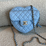 CHANEL Handbag 22S CC In Love Blue Lambskin Quilted Large Heart Bag LGHW - Redeluxe