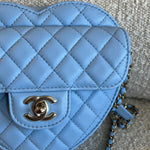 CHANEL Handbag 22S CC In Love Blue Lambskin Quilted Large Heart Bag LGHW - Redeluxe