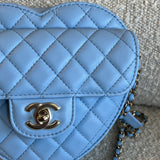 CHANEL Handbag 22S CC In Love Blue Lambskin Quilted Large Heart Bag LGHW - Redeluxe