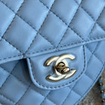 CHANEL Handbag 22S CC In Love Blue Lambskin Quilted Large Heart Bag LGHW - Redeluxe