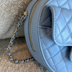 CHANEL Handbag 22S CC In Love Blue Lambskin Quilted Large Heart Bag LGHW - Redeluxe