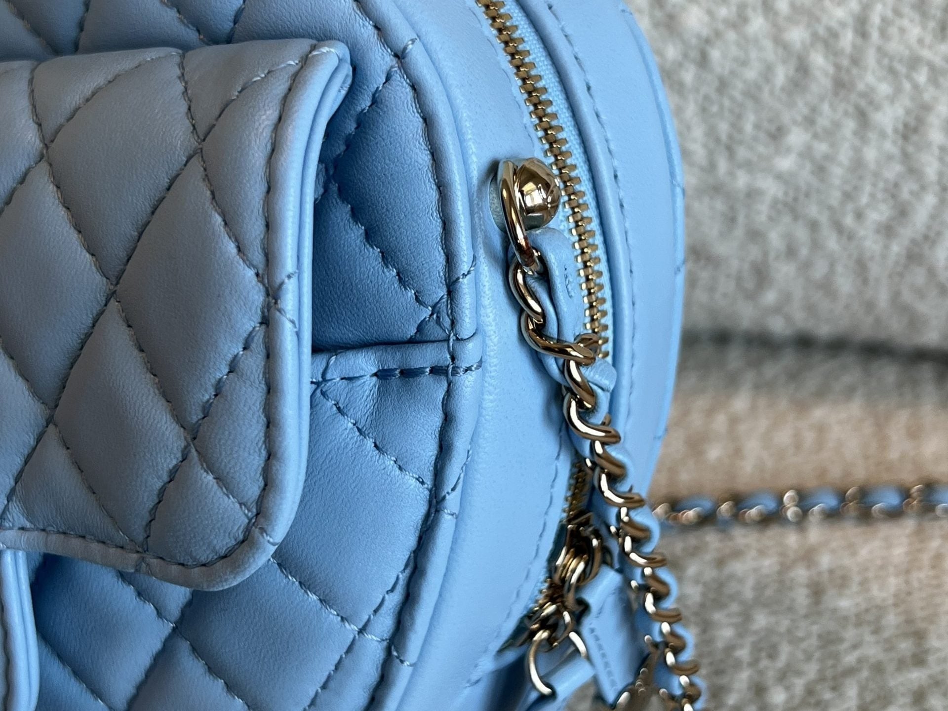 CHANEL Handbag 22S CC In Love Blue Lambskin Quilted Large Heart Bag LGHW - Redeluxe