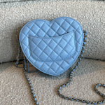 CHANEL Handbag 22S CC In Love Blue Lambskin Quilted Large Heart Bag LGHW - Redeluxe