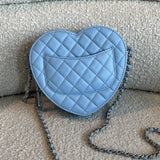 CHANEL Handbag 22S CC In Love Blue Lambskin Quilted Large Heart Bag LGHW - Redeluxe
