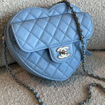CHANEL Handbag 22S CC In Love Blue Lambskin Quilted Large Heart Bag LGHW - Redeluxe