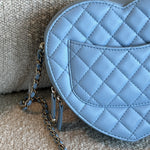 CHANEL Handbag 22S CC In Love Blue Lambskin Quilted Large Heart Bag LGHW - Redeluxe