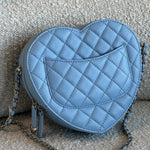 CHANEL Handbag 22S CC In Love Blue Lambskin Quilted Large Heart Bag LGHW - Redeluxe